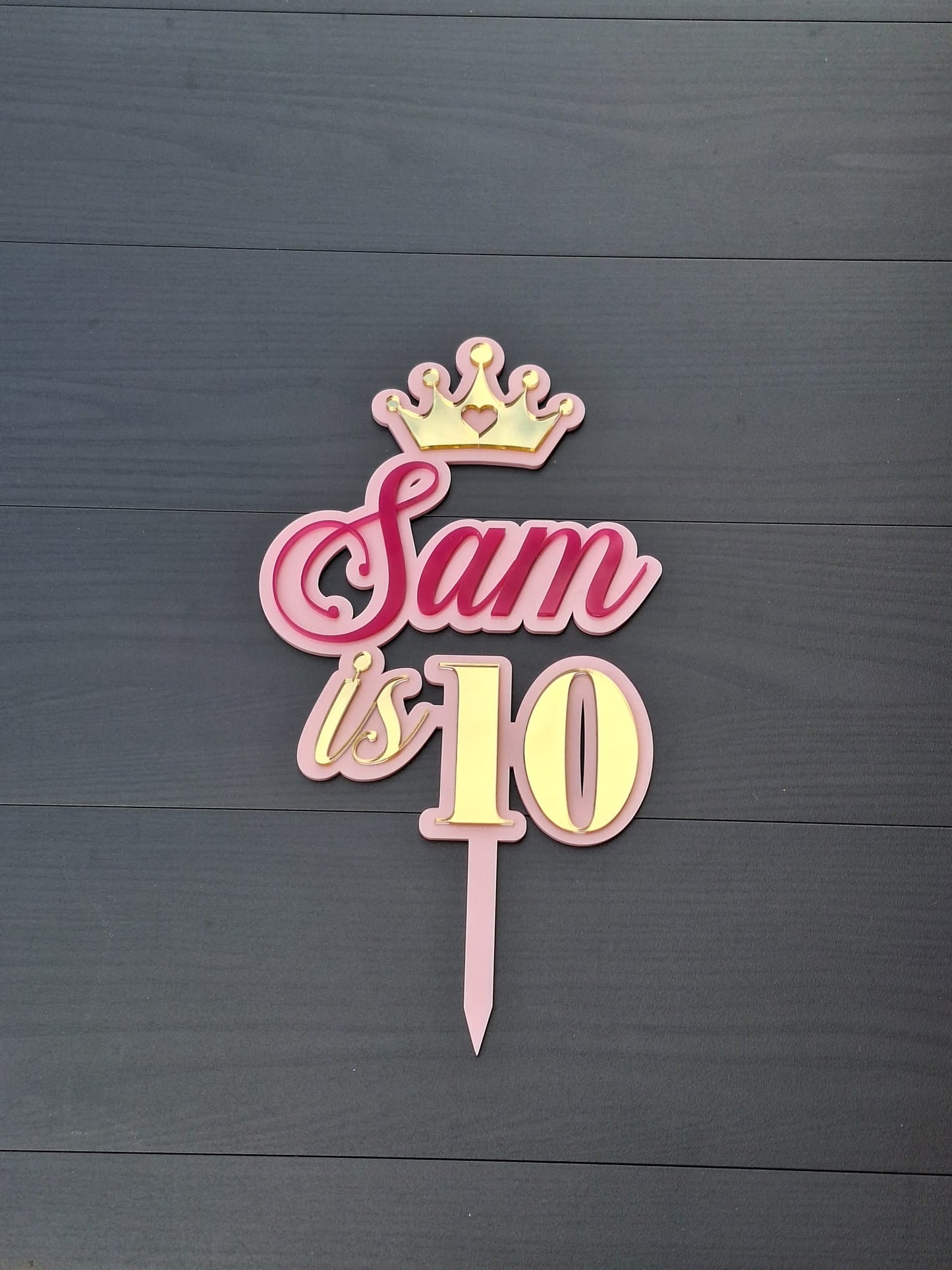 Personalised Double Layer 6 Inches Acrylic Cake Topper – DISPLAY & WONDER