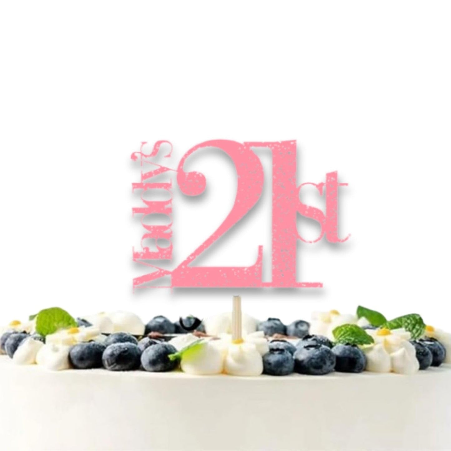 Personalised 21st Birthday Glitter Card Cake Topper by DISPLAY and WONDER – Custom Age & Name – Birthday Cardstock Toppers – Milestone Birthday Cake Decoration Happy 21st Birthday Cake Topper 21st cake Decorations