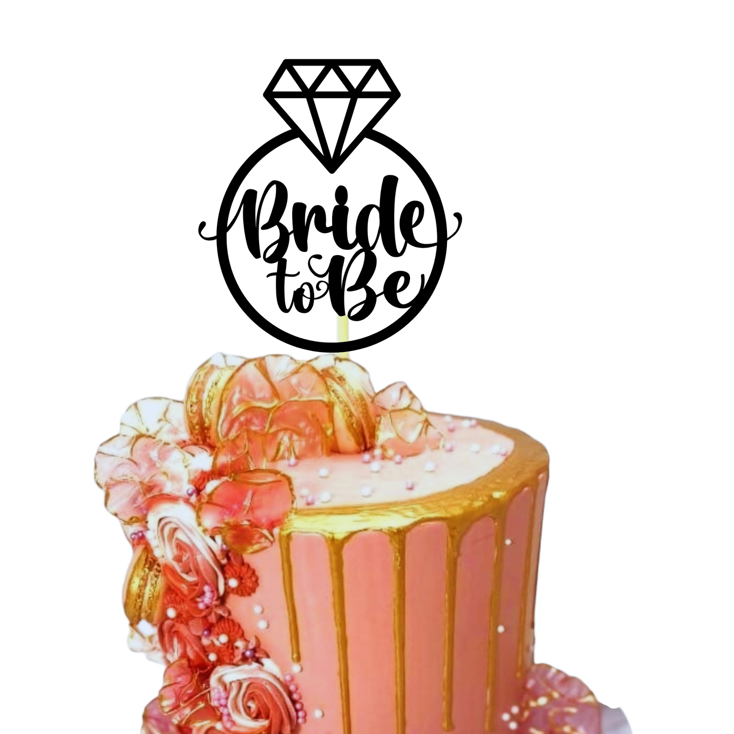 Bride To Be Cake Topper - Wedding Bridal Shower - Hen Party Bachelorette Parties Decoration - Cake Toppers by 3 LITTLE DESSERTS