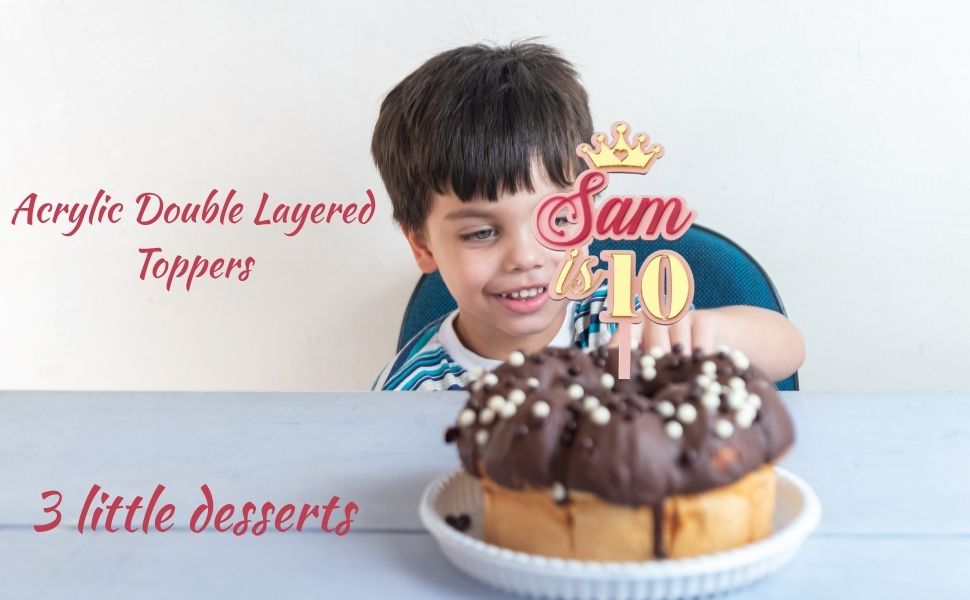 Personalised Double Layer 5 Inches Acrylic Cake Topper – DISPLAY & WONDER