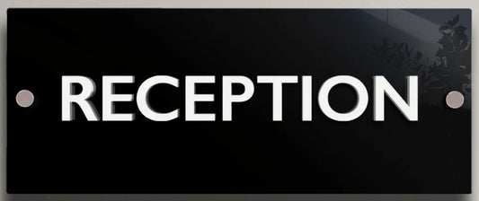 Black Acrylic Sign with 3D Lettering – Way Finder & Building Wall Sign