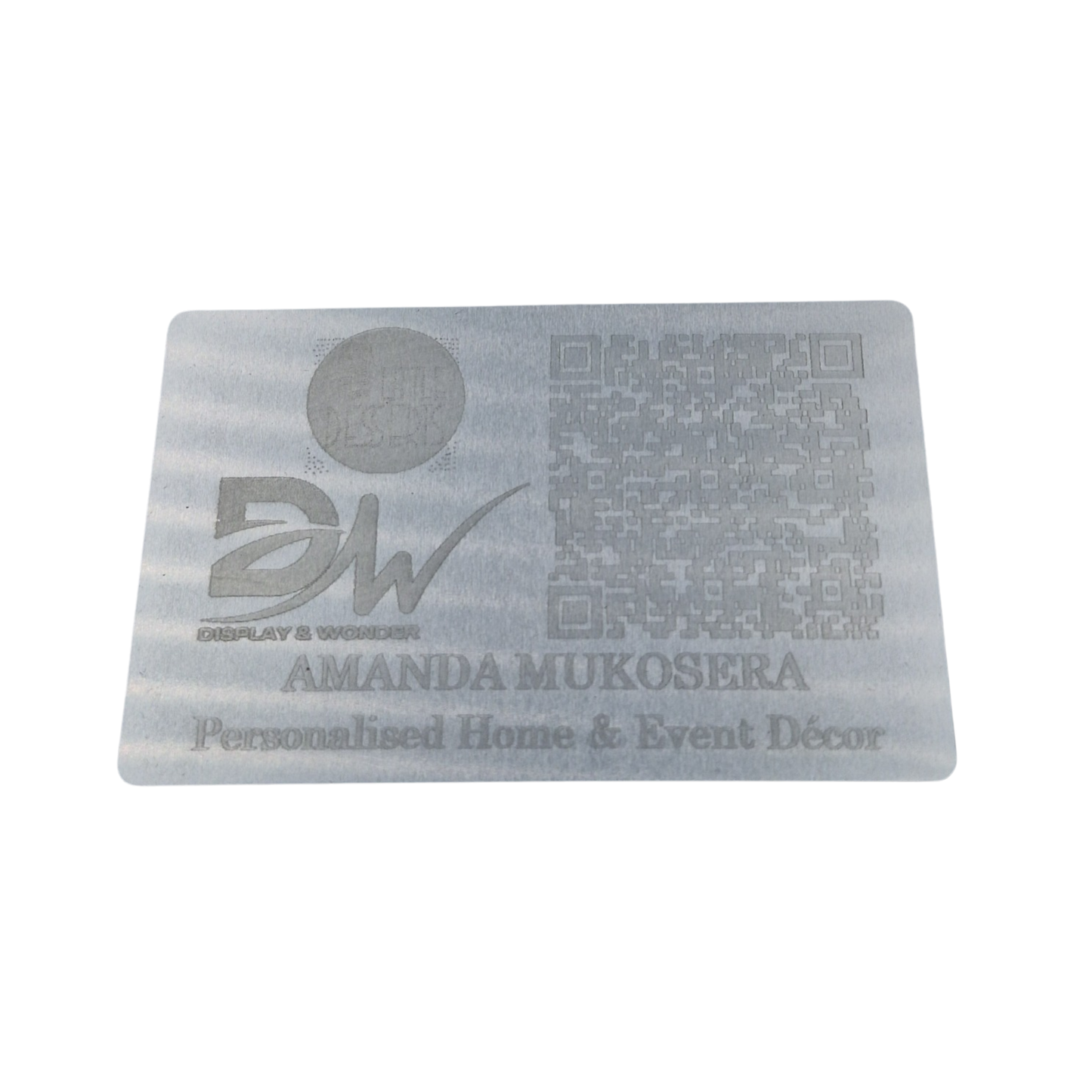 Display &amp; Wonder Premium Aluminium Laser Etched Business Card