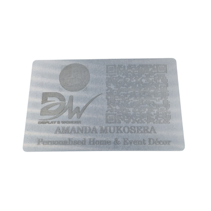 Display &amp; Wonder Premium Aluminium Laser Etched Business Card