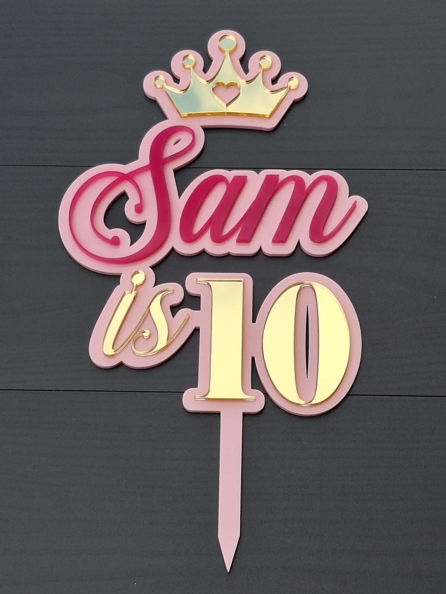 Personalised Double Layer 6 Inches Acrylic Cake Topper – DISPLAY & WONDER