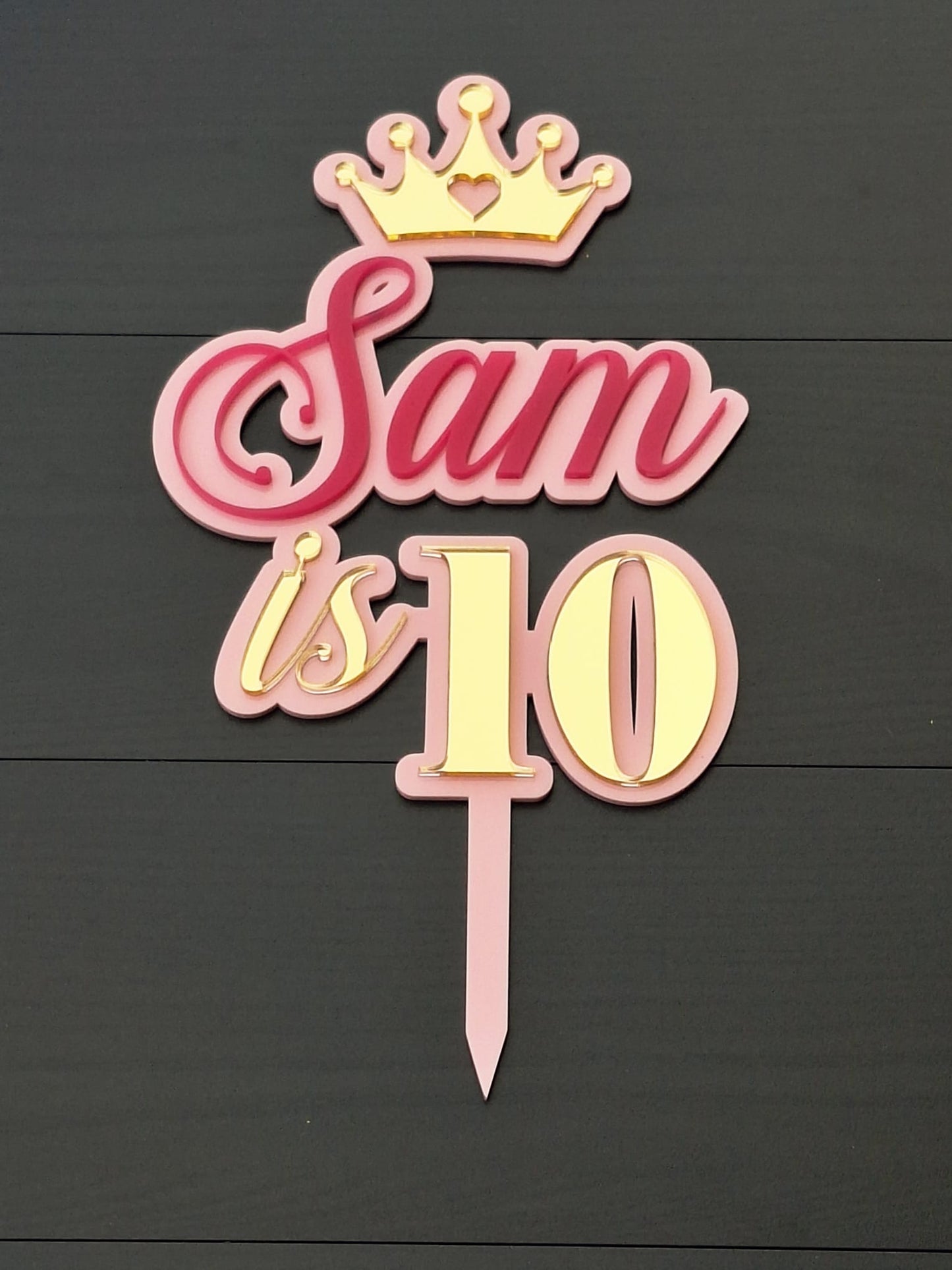 Personalised Double Layer 6 Inches Acrylic Cake Topper – DISPLAY & WONDER