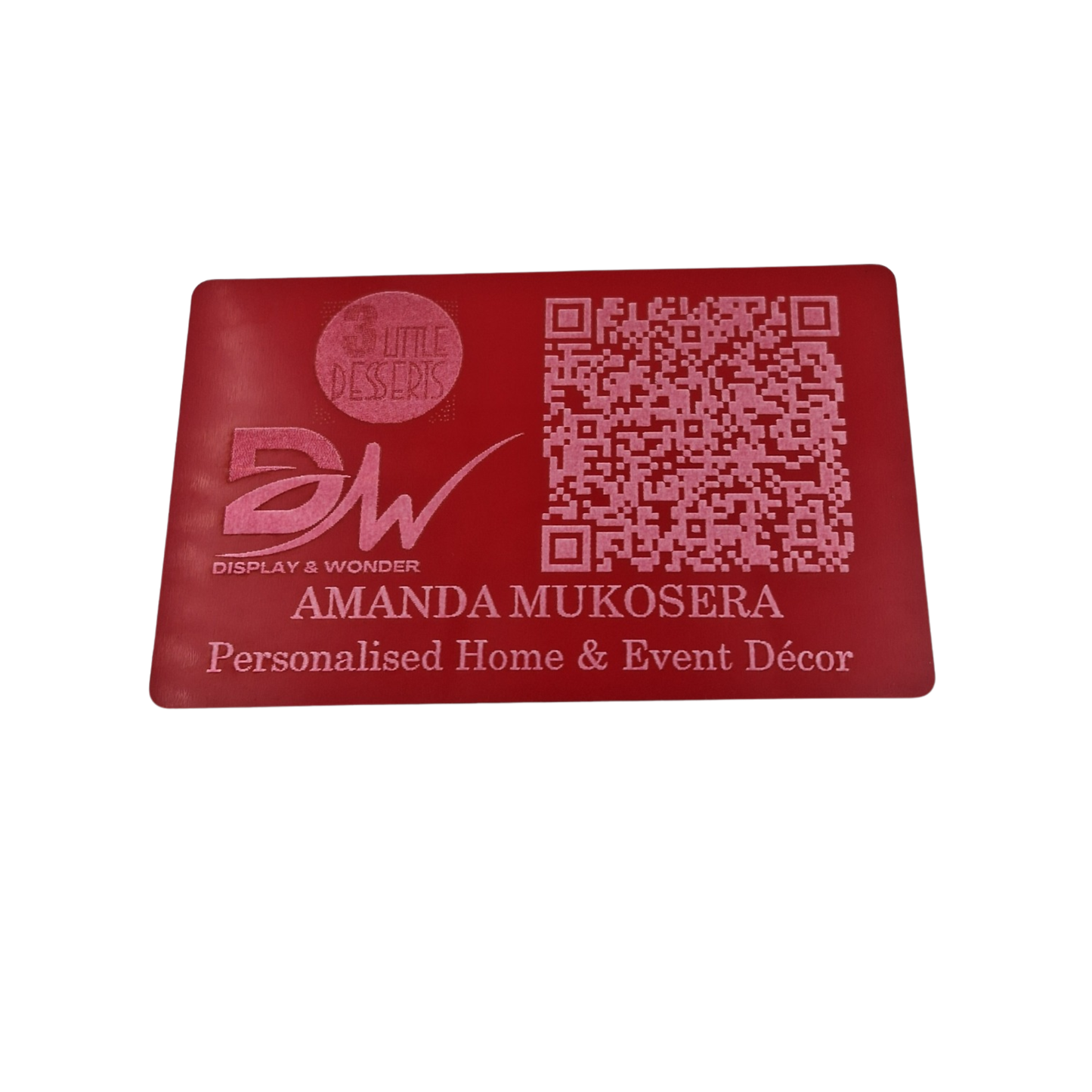 Display &amp; Wonder Premium Aluminium Laser Etched Business Card