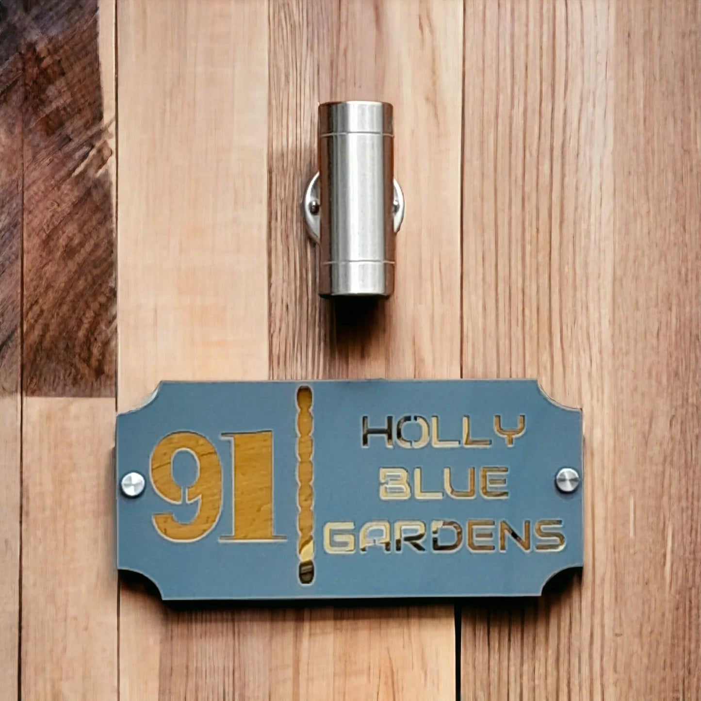 Contemporary Floating Acrylic House Sign – Custom Door Number Plaque by DISPLAY & WONDER Size: 12 x 5.6 inches (30.48cm x 14.22cm)