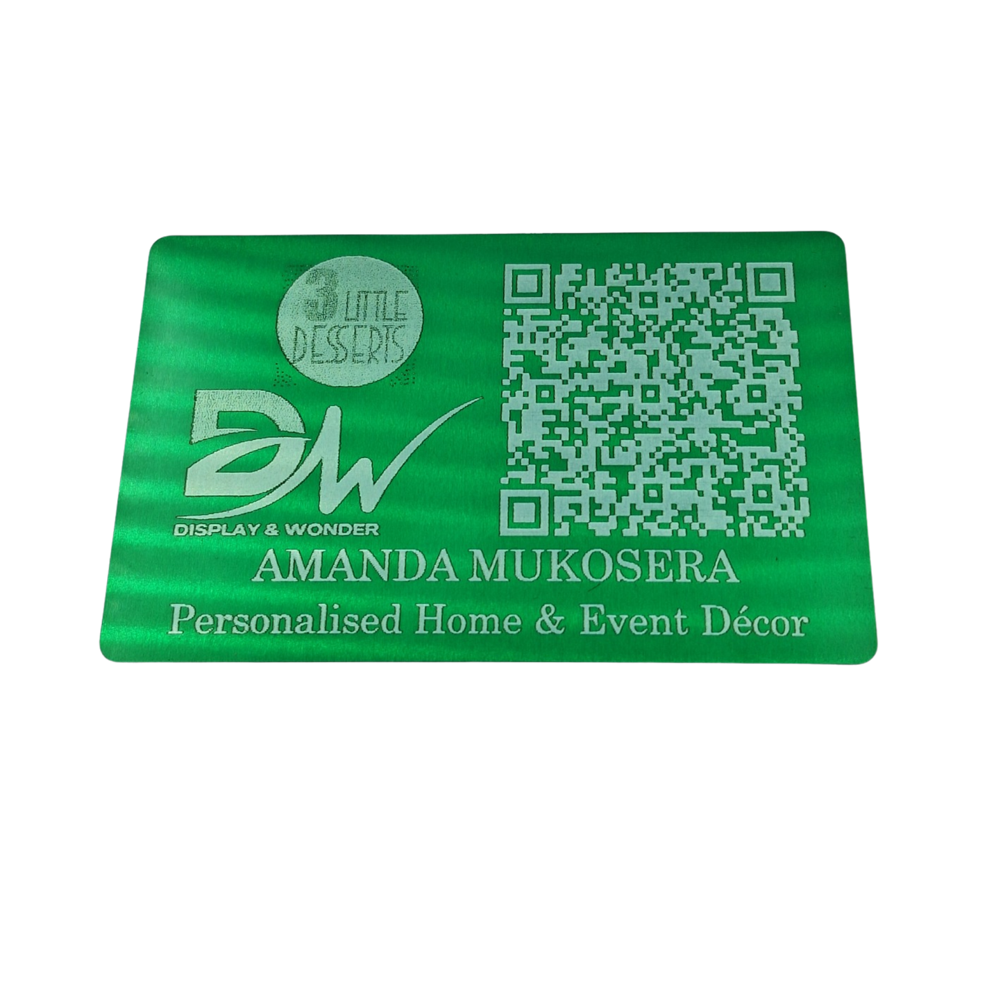 Display &amp; Wonder Premium Aluminium Laser Etched Business Card
