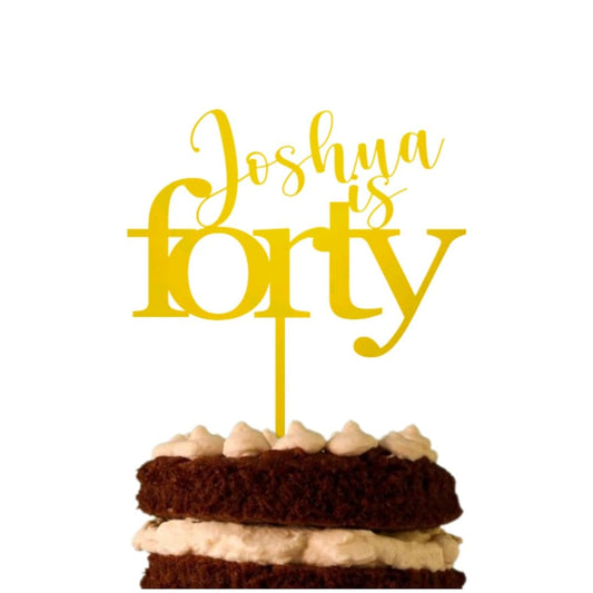 1 Personalised Birthday Cake Topper | Custom Forty Cake Toppers Ideas | Happy 40th Birthday | Hello 40 | 5 Inches Wide (Copy)