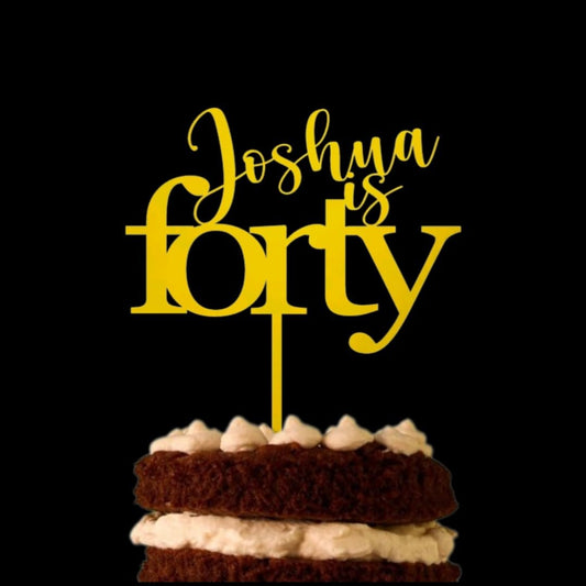 1 Personalised Birthday Cake Topper | Custom Forty Cake Toppers Ideas | Happy 40th Birthday | Hello 40 | 5 Inches Wide (Copy)
