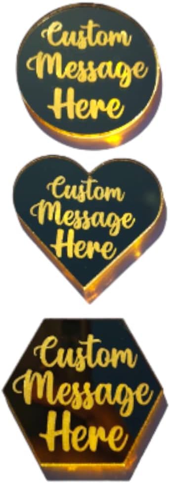 6 Pack PersonaliSed Charm Acrylic Cake Discs, Mini Cupcake Toppers Custom Cupcake Toppers 2 Inches Mini Mirror Disc