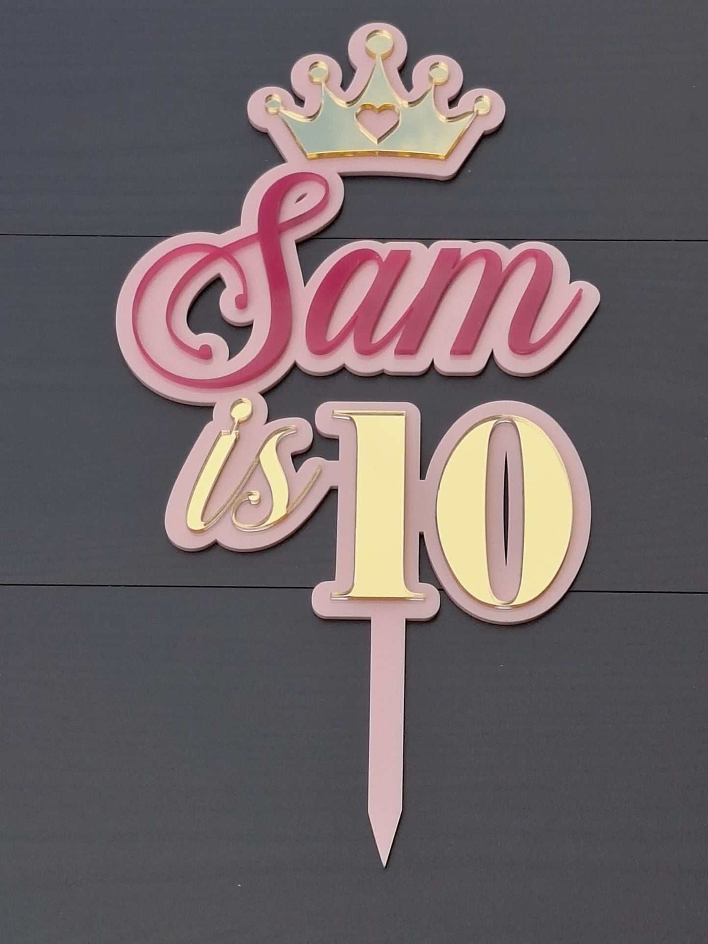 Personalised Double Layer 6 Inches Acrylic Cake Topper – DISPLAY & WONDER