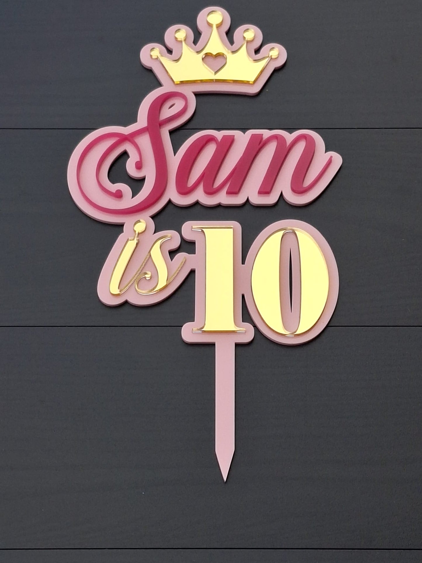 Personalised Double Layer 6 Inches Acrylic Cake Topper – DISPLAY & WONDER