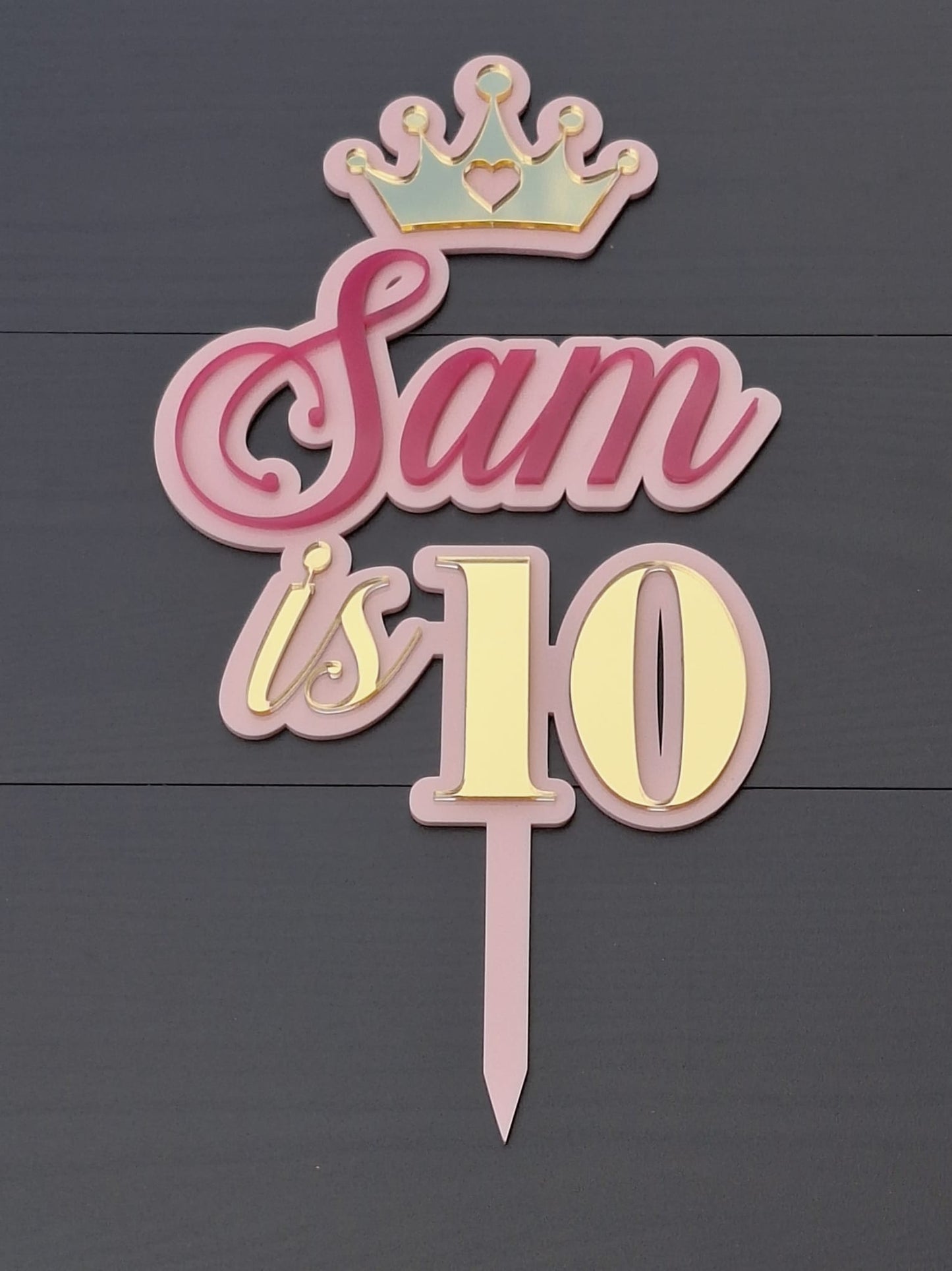 Personalised Double Layer 6 Inches Acrylic Cake Topper – DISPLAY & WONDER