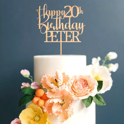 Happy Birthday Cake Topper with Name – Personalized Birthday Cake Topper by DISPLAY & WONDER
