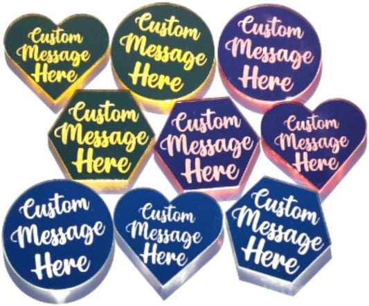 6 Pack PersonaliSed Charm Acrylic Cake Discs, Mini Cupcake Toppers Custom Cupcake Toppers 2 Inches Mini Mirror Disc