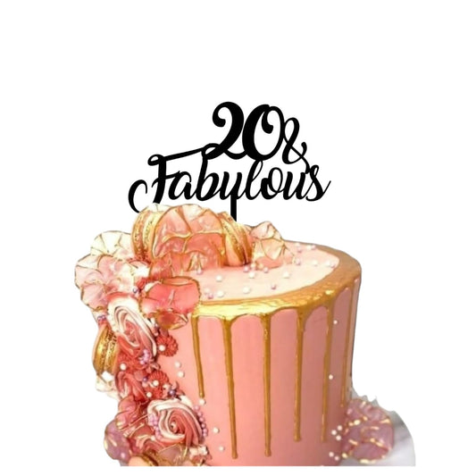 20 & Fabulous Acrylic Cake Topper Personalised Any Age Acrylic Cake Topper