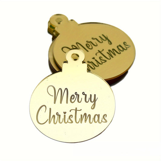 6 Pack Christmas Cupcake Toppers Gift Tags Merry Christmas Tag by 3 LITTLE DESSERTS