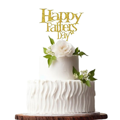 Happy Fathers Day Cake Topper Glitter Cardstock Toppers -