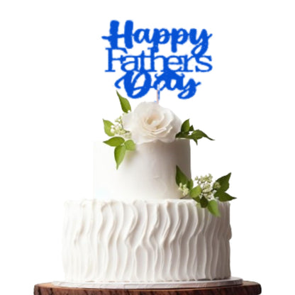 Happy Fathers Day Cake Topper Glitter Cardstock Toppers -