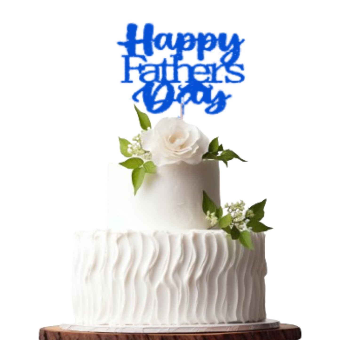 Happy Fathers Day Cake Topper Glitter Cardstock Toppers - (Happy Fathers Day TRANQUILLITY BLUE 4)