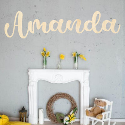 Personalised Wooden Name Sign – Custom Baby & Event Décor – 10, 15, 20 Inches – Multiple Colours