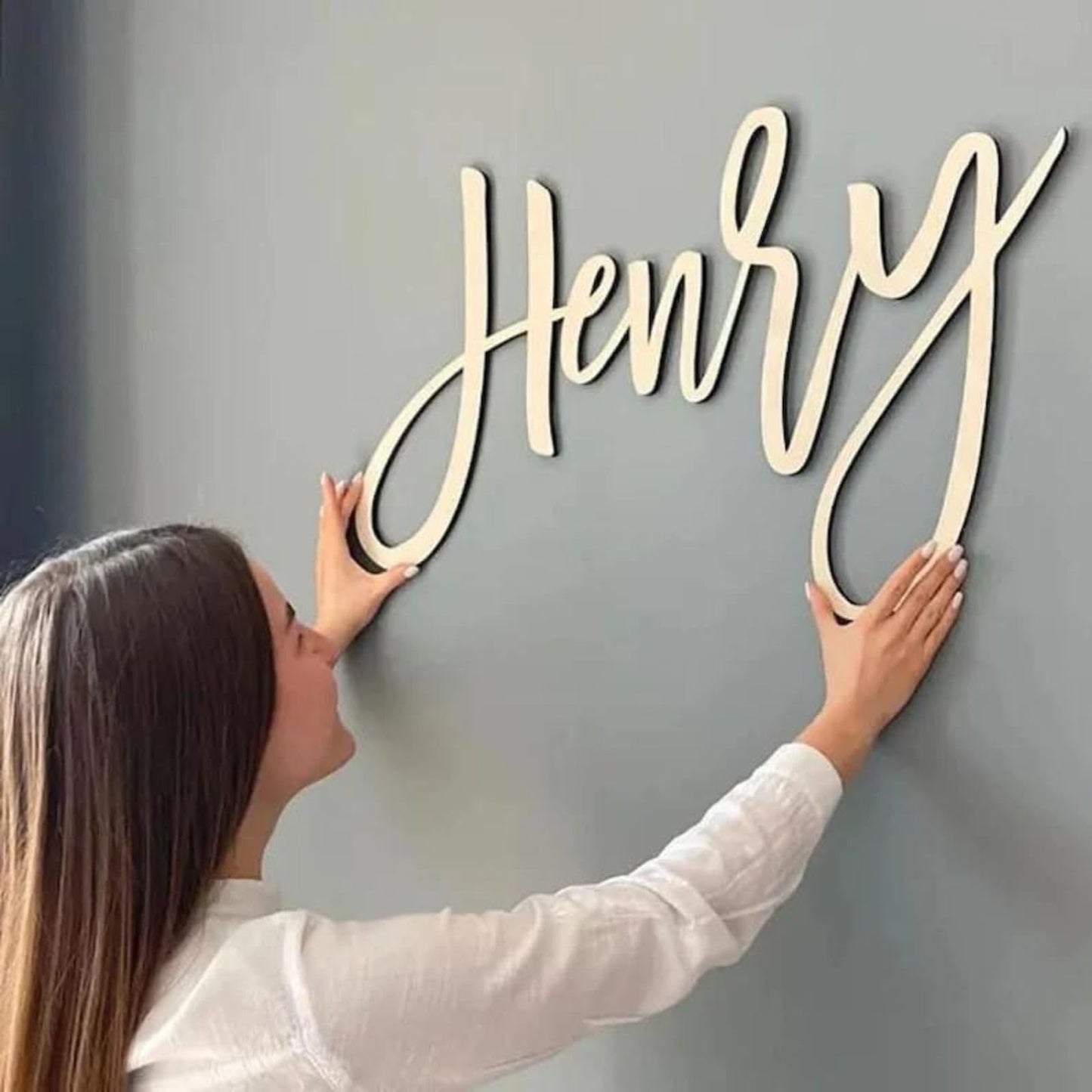 Personalised Wooden Name Sign – Custom Baby & Event Décor – 10, 15, 20 Inches – Multiple Colours