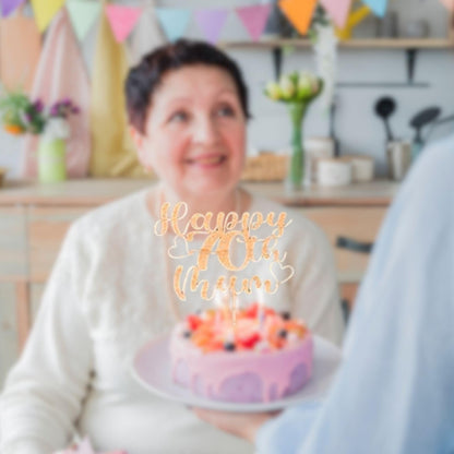 Custom Happy 70th Mum Wooden Cake Topper - Personalised withany Name and age by DISPLAY AND WONDER