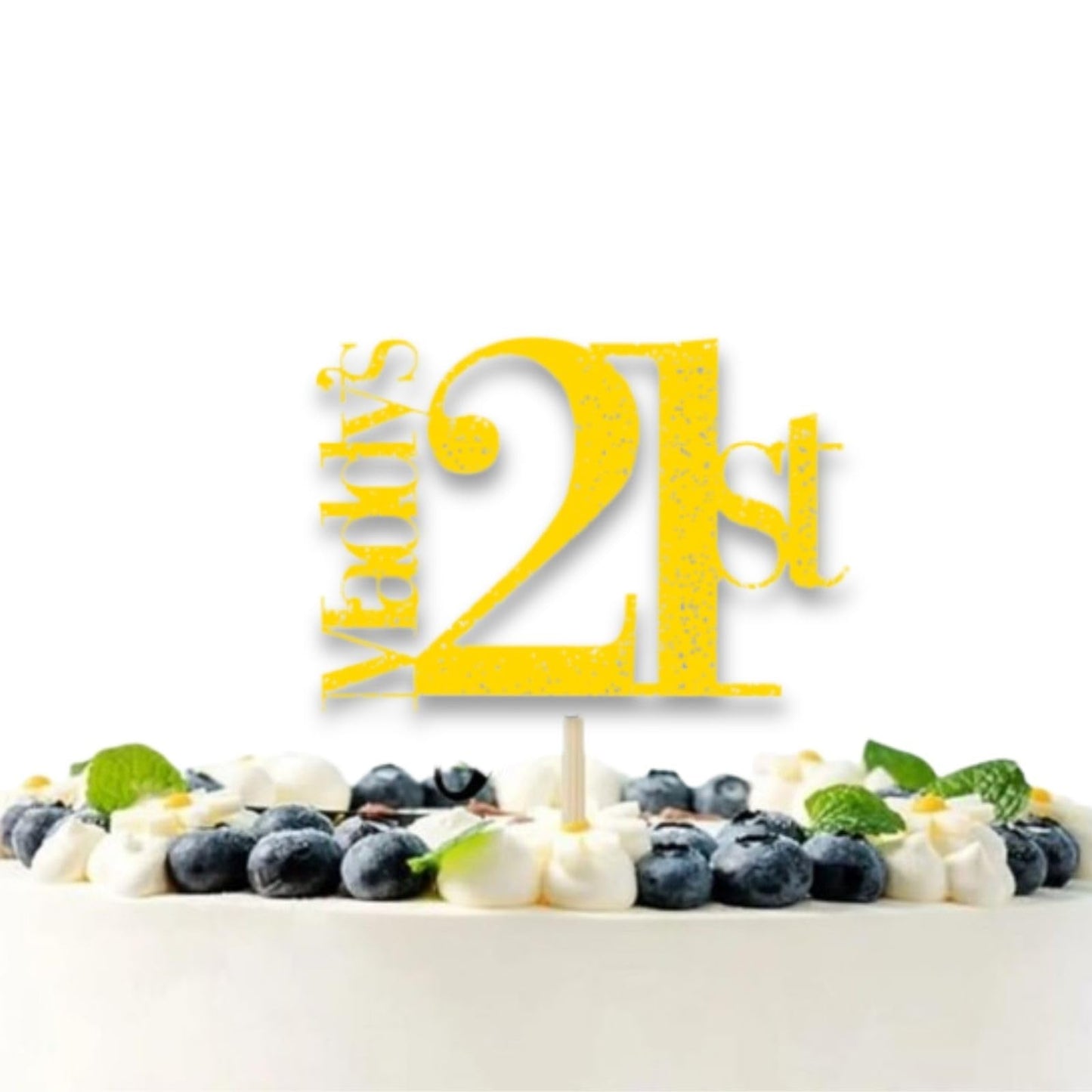Personalised 21st Birthday Glitter Card Cake Topper by DISPLAY and WONDER – Custom Age & Name – Birthday Cardstock Toppers – Milestone Birthday Cake Decoration Happy 21st Birthday Cake Topper 21st cake Decorations
