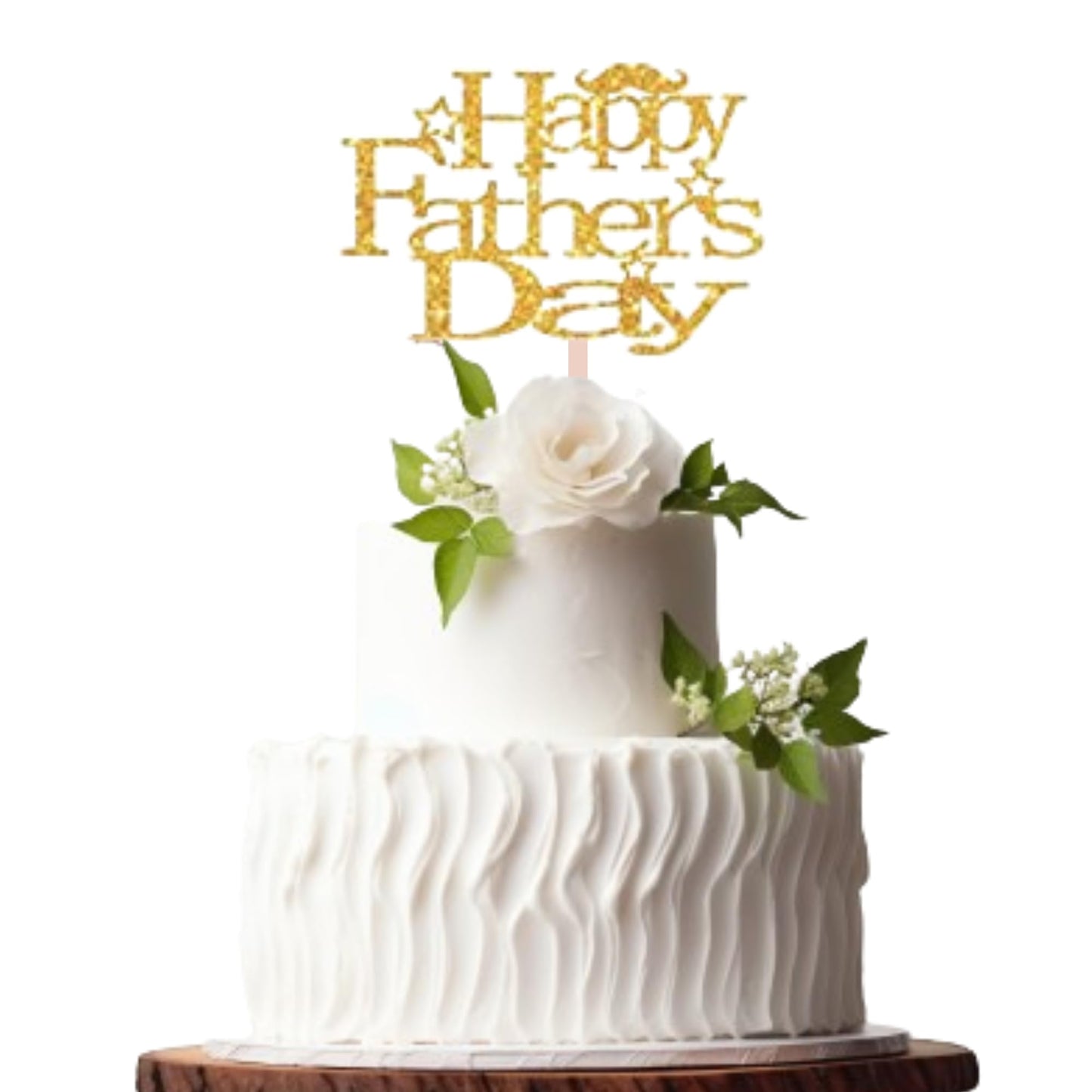 Happy Fathers Day Cake Topper Glitter Cardstock Toppers -