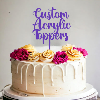Acrylic Custom Cake Topper | Personalised Cake Toppers | Happy Birthday | Wedding Decoration Table Centre Piece Party Decoration | Strong 3mm Acrylic | Custom Cake Acrylic Topper by Display and Wonder