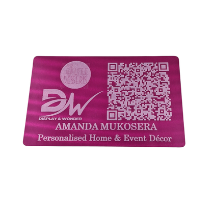 Display &amp; Wonder Premium Aluminium Laser Etched Business Card