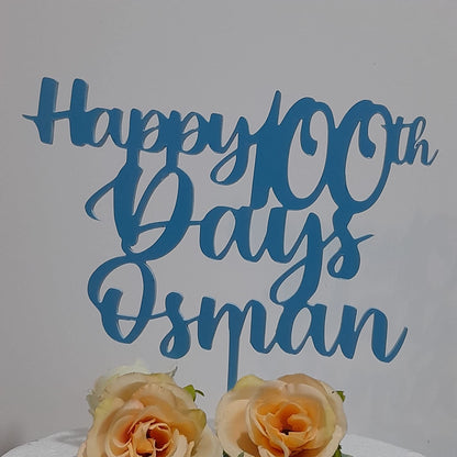 Acrylic Custom Cake Topper | Personalised Cake Toppers | Happy Birthday | Wedding Decoration Table Centre Piece Party Decoration | Strong 3mm Acrylic | Custom Cake Acrylic Topper by Display and Wonder