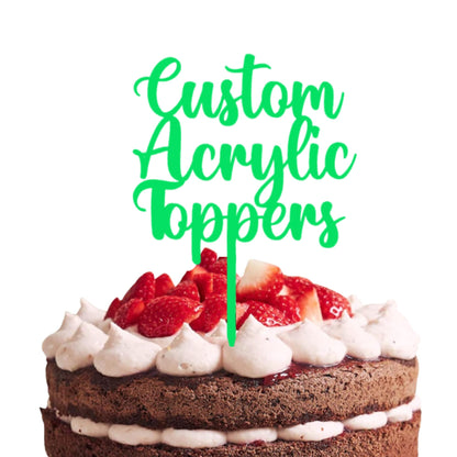Acrylic Custom Cake Topper | Personalised Cake Toppers | Happy Birthday | Wedding Decoration Table Centre Piece Party Decoration | Strong 3mm Acrylic | Custom Cake Acrylic Topper by Display and Wonder