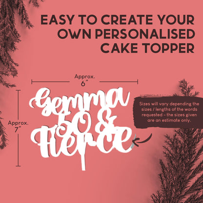 Acrylic Custom Cake Topper | Personalised Cake Toppers | Happy Birthday | Wedding Decoration Table Centre Piece Party Decoration | Strong 3mm Acrylic | Custom Cake Acrylic Topper by Display and Wonder