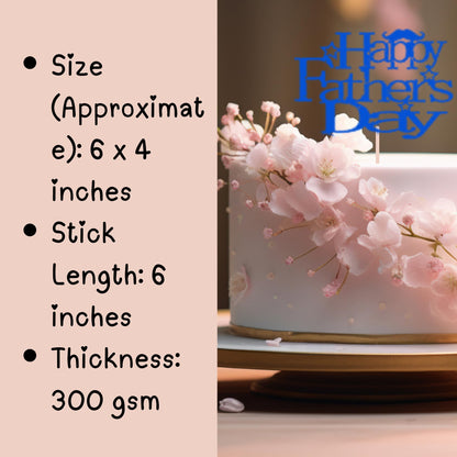 Happy Fathers Day Cake Topper Glitter Cardstock Toppers -