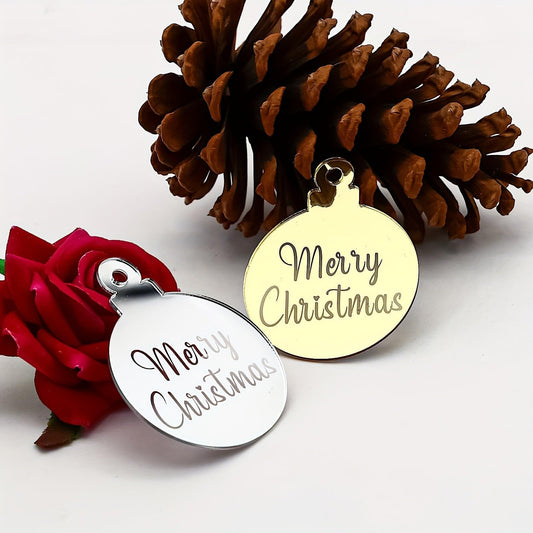 6 Pack Christmas Cupcake Toppers Gift Tags Merry Christmas Tag by 3 LITTLE DESSERTS
