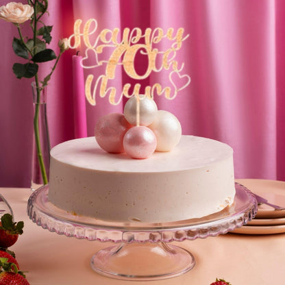 Custom Happy 70th Mum Wooden Cake Topper - Personalised withany Name and age by DISPLAY AND WONDER