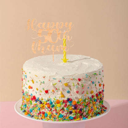 Custom Wooden Cake Topper - Happy Birthday Mum Personalised with any Name and age by DISPLAY AND WONDER