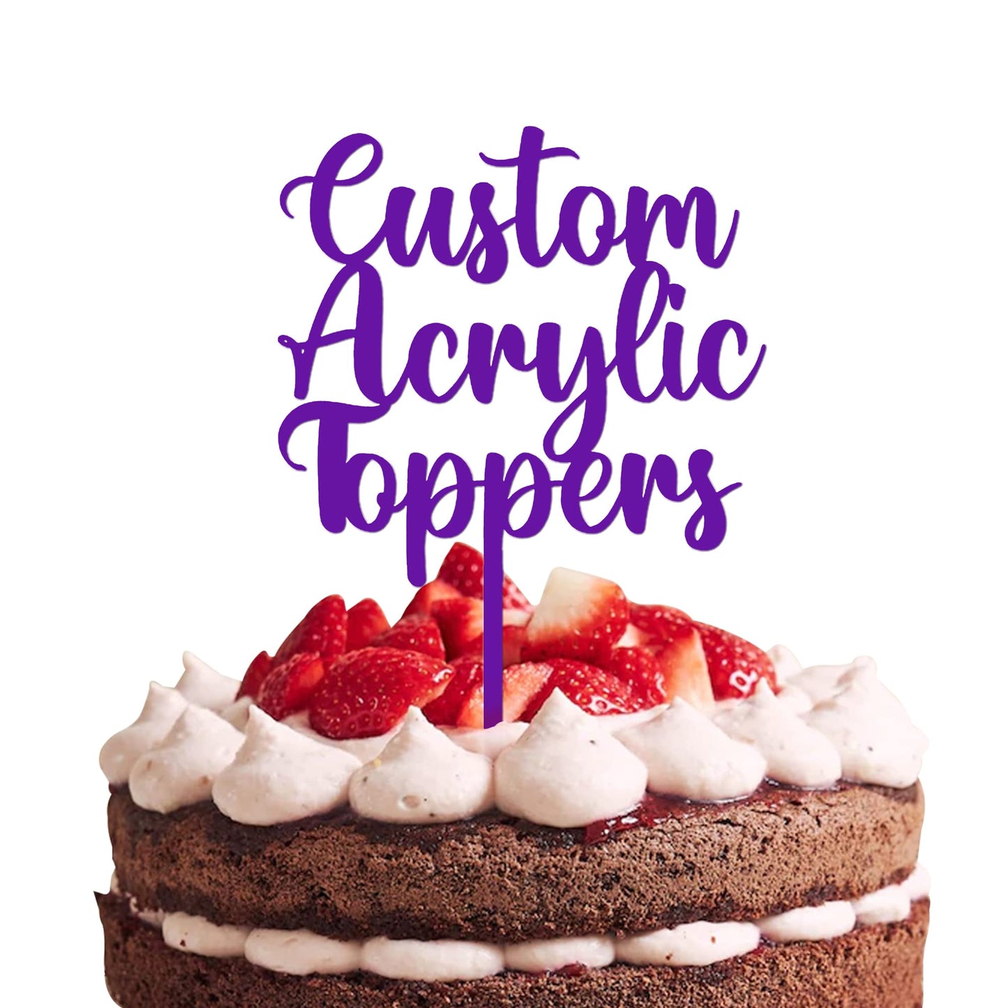 Acrylic Custom Cake Topper | Personalised Cake Toppers | Happy Birthday | Wedding Decoration Table Centre Piece Party Decoration | Strong 3mm Acrylic | Custom Cake Acrylic Topper by Display and Wonder