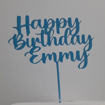 Acrylic Custom Cake Topper | Personalised Cake Toppers | Happy Birthday | Wedding Decoration Table Centre Piece Party Decoration | Strong 3mm Acrylic | Custom Cake Acrylic Topper by Display and Wonder