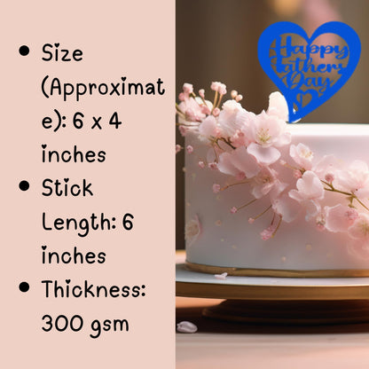 Happy Fathers Day Cake Topper Glitter Cardstock Toppers -