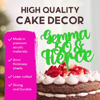 Acrylic Custom Cake Topper | Personalised Cake Toppers | Happy Birthday | Wedding Decoration Table Centre Piece Party Decoration | Strong 3mm Acrylic | Custom Cake Acrylic Topper by Display and Wonder