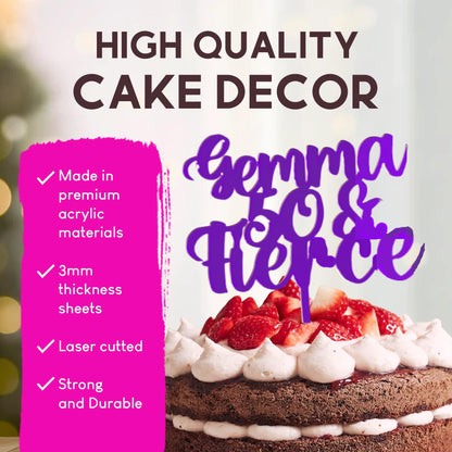 Acrylic Custom Cake Topper | Personalised Cake Toppers | Happy Birthday | Wedding Decoration Table Centre Piece Party Decoration | Strong 3mm Acrylic | Custom Cake Acrylic Topper by Display and Wonder