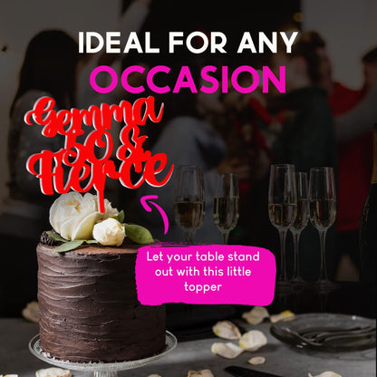 Acrylic Custom Cake Topper | Personalised Cake Toppers | Happy Birthday | Wedding Decoration Table Centre Piece Party Decoration | Strong 3mm Acrylic | Custom Cake Acrylic Topper by Display and Wonder