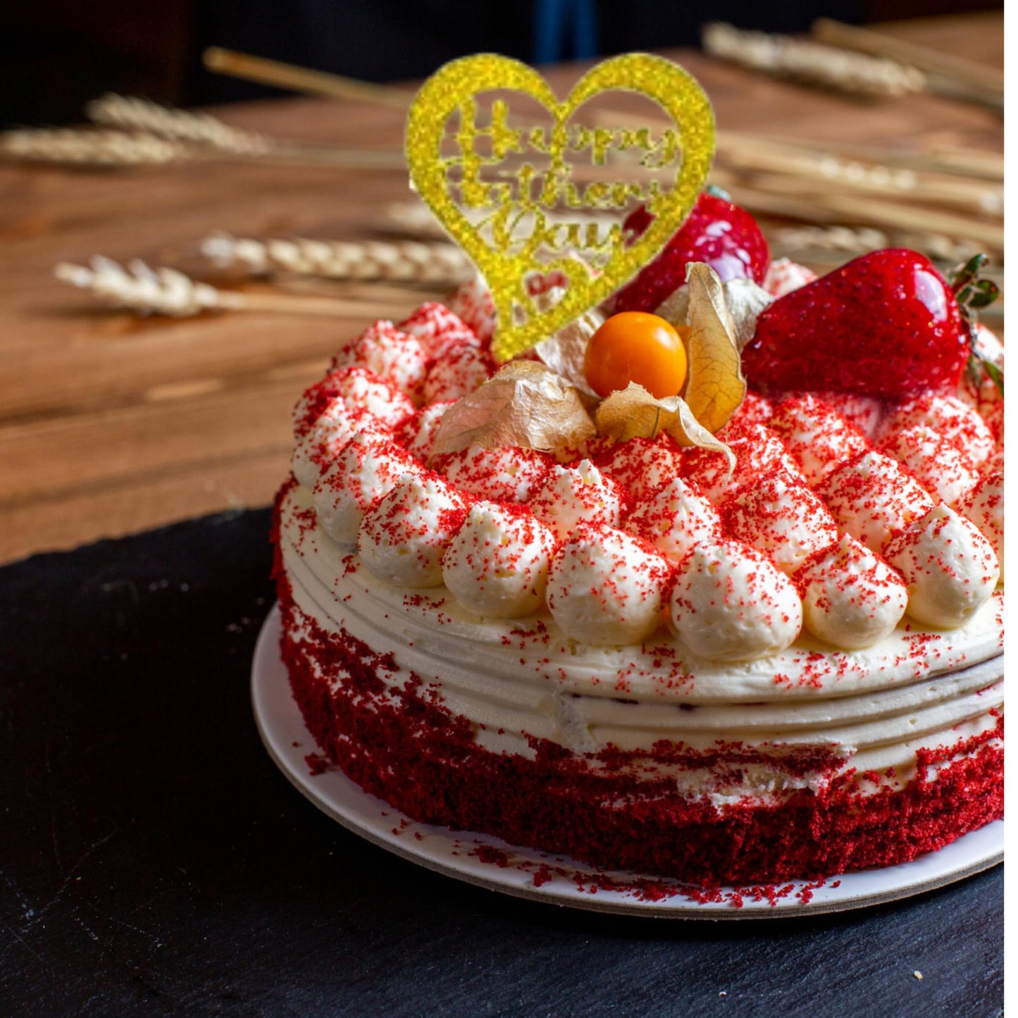 Happy Fathers Day Cake Topper Glitter Cardstock Toppers -