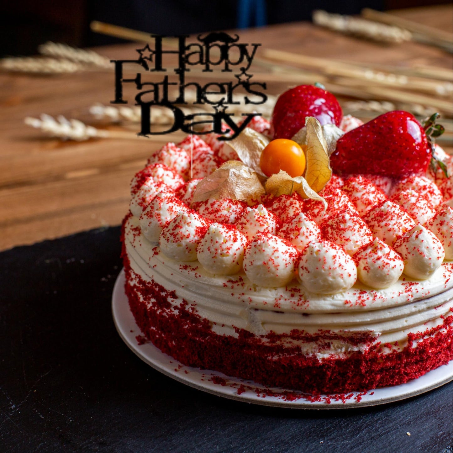 Happy Fathers Day Cake Topper Glitter Cardstock Toppers -