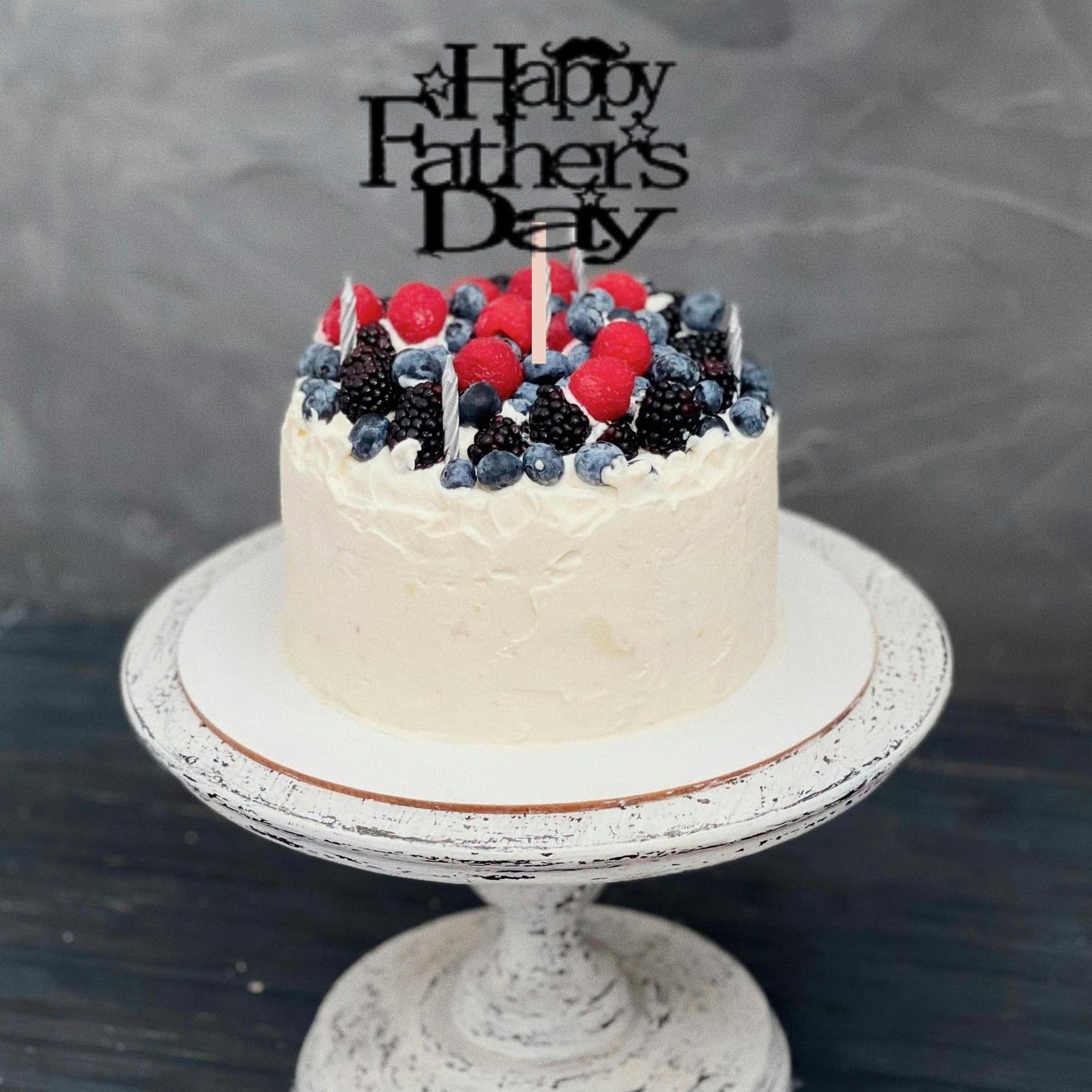 Happy Fathers Day Cake Topper Glitter Cardstock Toppers -