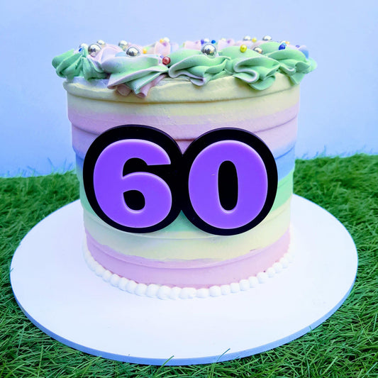 60th Double Layered Birthday Cake Topper 3D Happy 60th Birthday Celebratons Number 60 2 layers Cake Topper 3D Cake Topper Double Layered Cake Topper