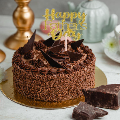 Happy Fathers Day Cake Topper Glitter Cardstock Toppers - (Happy Fathers Day GOLD 4)